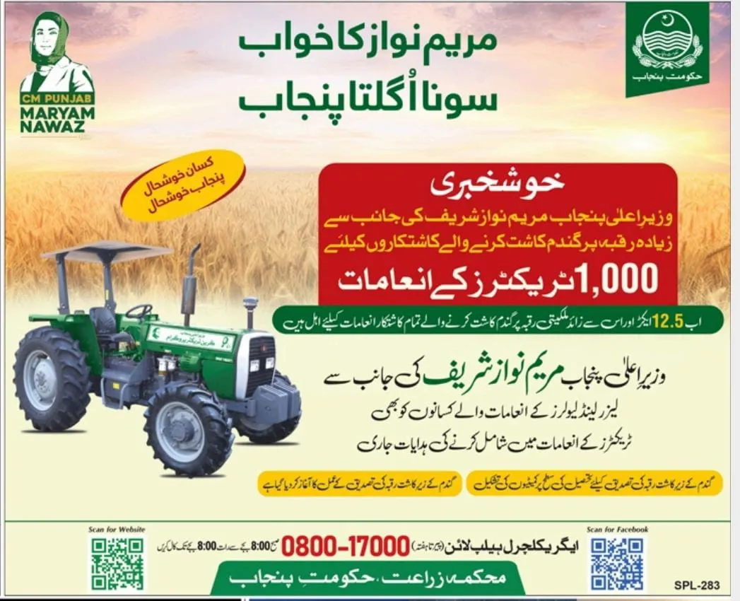 CM Punjab Farmers Tractor Scheme 2025 Advertisement