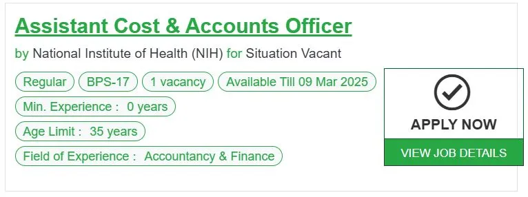 National Institute of Health NIH Jobs 2025 Advertisement