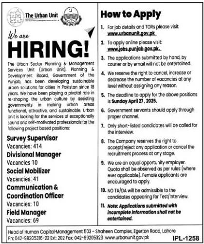 The Urban Unit Jobs 2025