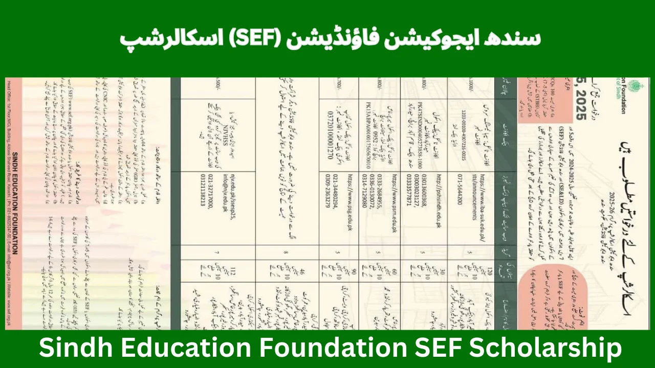 Sindh Education Foundation SEF Scholarship
