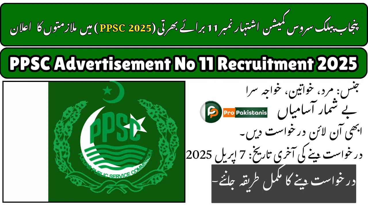 PPSC Advertisement No 11 Recruitment