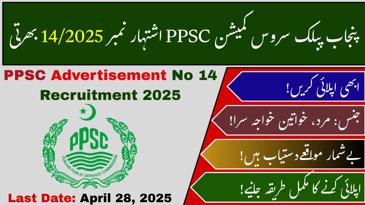 PPSC Advertisement No 14 Recruitment